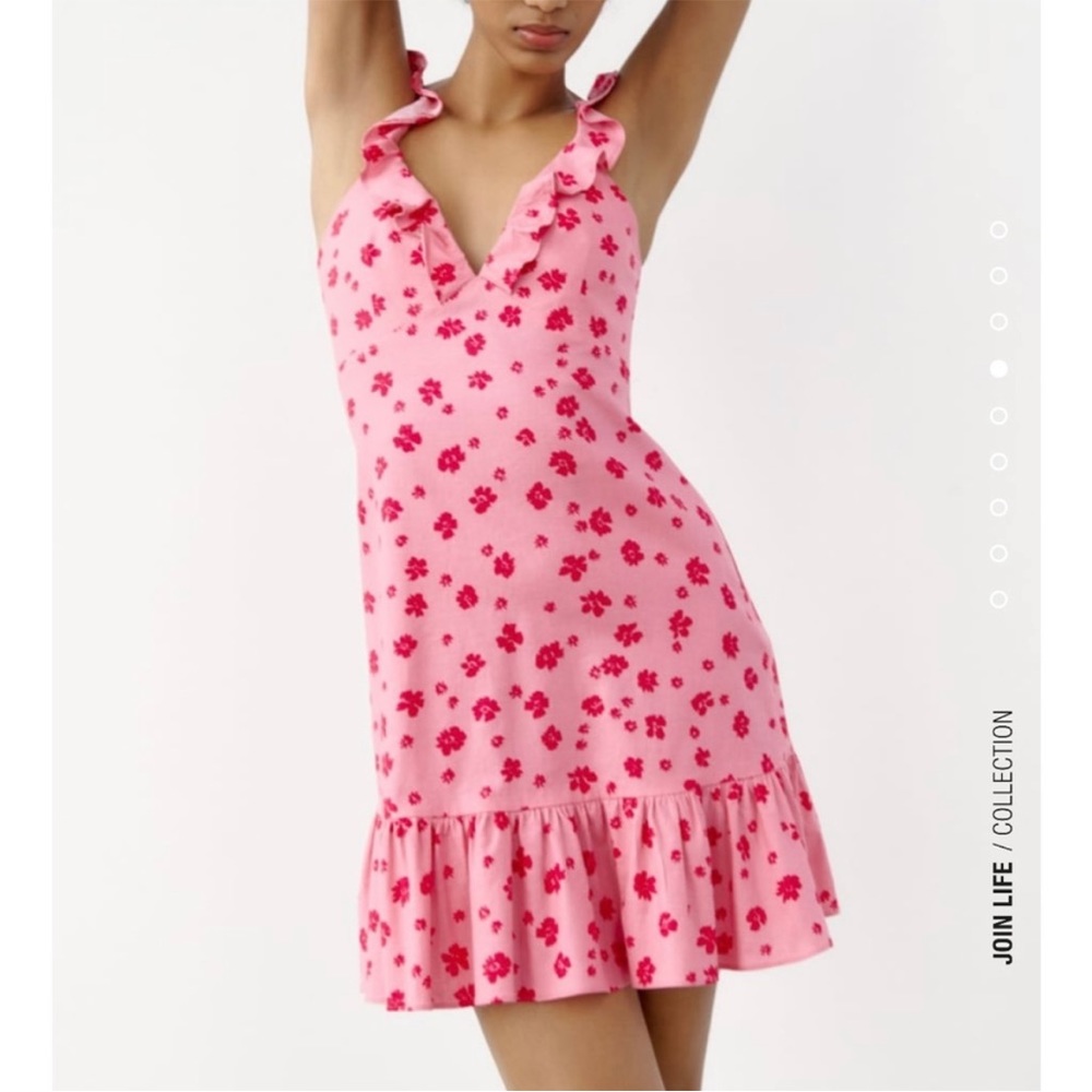 Zara Ruffled Printed Dress - Picture 8 of 8